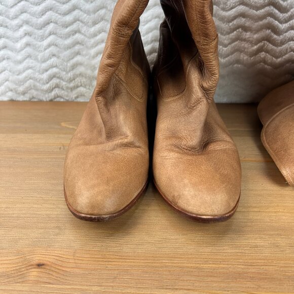 Vtg Womens Knee High Leather Riding Style Boots 1.5 Heel Sz 6.5 US- 37 EU Y2K - Picture 8 of 15